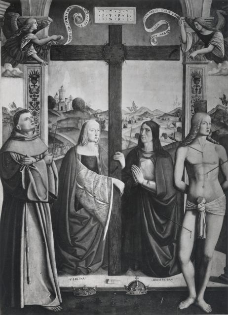 Anonimo — Ital 16th. St. Sebastian + other Saints St Francis St Helena — insieme